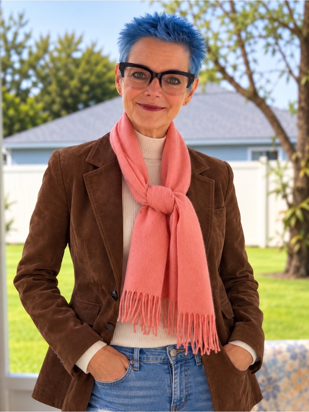 Vintage Begg of Ayr 100% Cashmere Scarf Made in Scotland Coral Pink